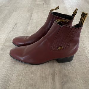 NWOT Men’s Doob Charro Chelsea leather boots size 13 maroon front/back tab